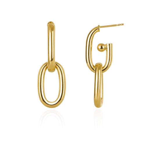 Argento Gold Link Hoop Earrings