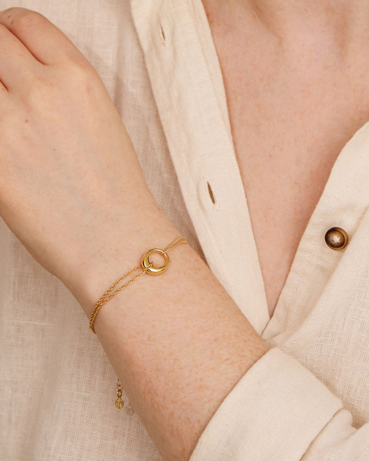Argento Gold Oval Curb Chain Bracelet