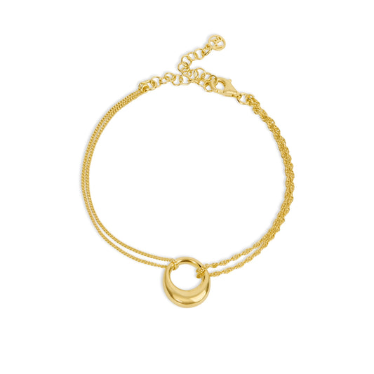 Argento Gold Oval Curb Chain Bracelet
