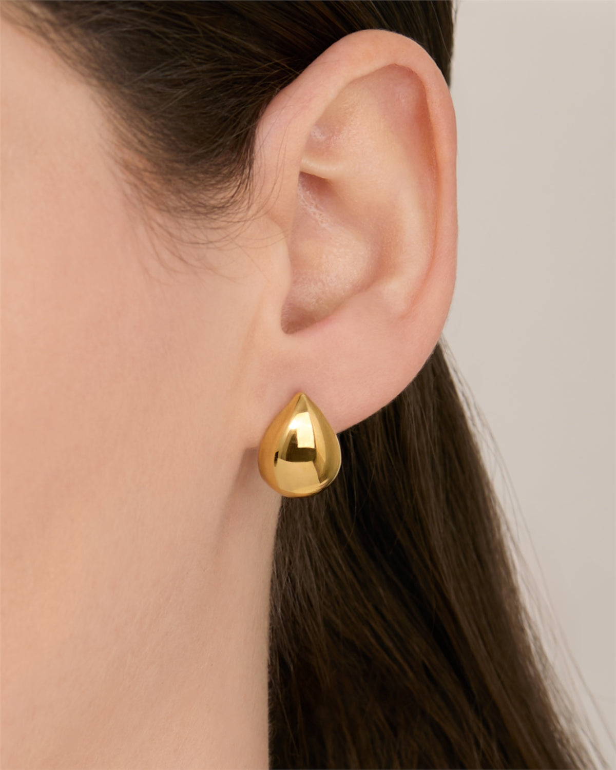 Argento Gold Puffed Teardrop Earrings