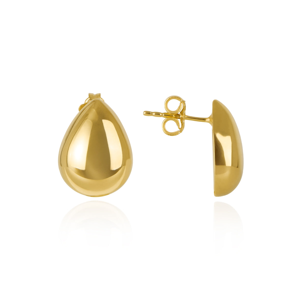 Argento Gold Puffed Teardrop Earrings