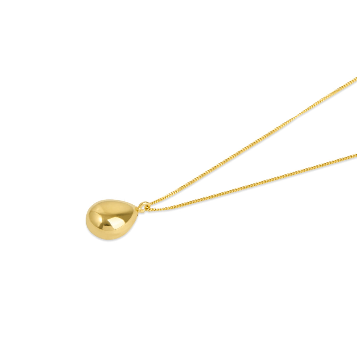 Argento Gold Puffy Teardrop Necklace