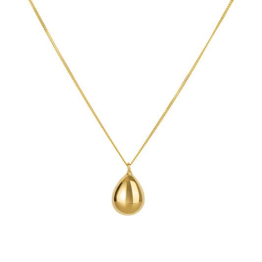 Argento Gold Puffy Teardrop Necklace