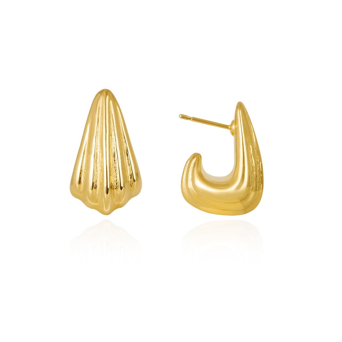Argento Gold Ridge Hoop Earrings