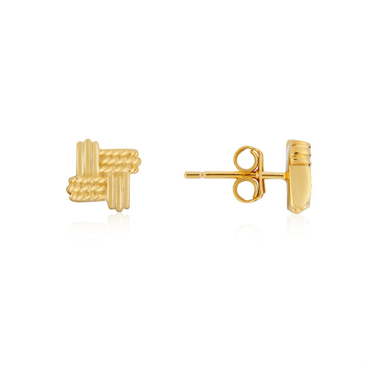 Argento Gold Vintage Cross Stud Earrings