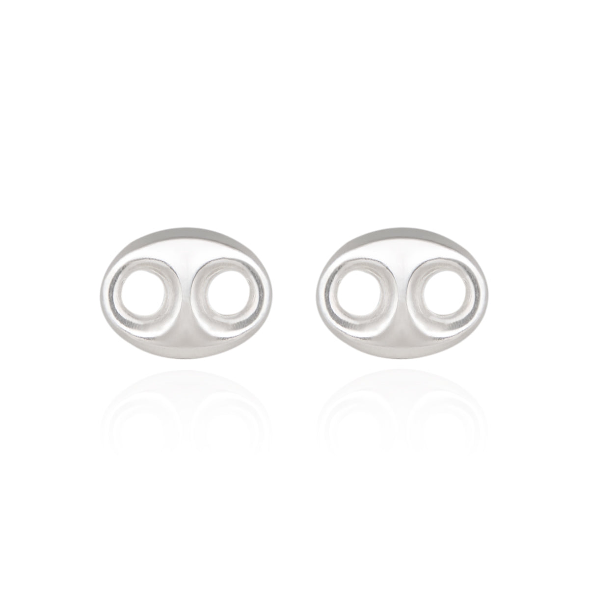 Argento Silver Coffee Link Anchor Link Stud Earrings