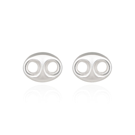 Argento Silver Coffee Link Anchor Link Stud Earrings