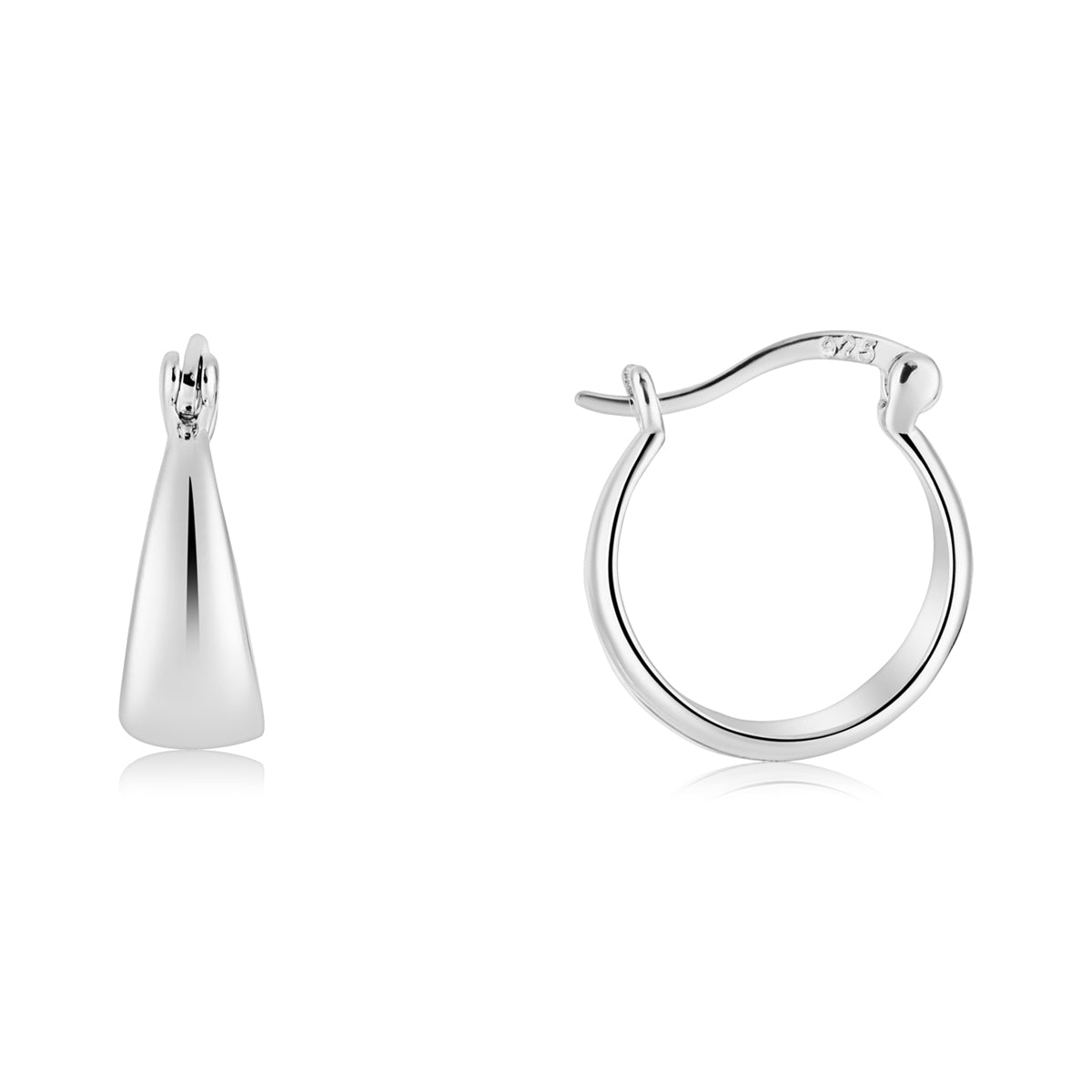 Argento Silver Creole Dome Hoop Earrings