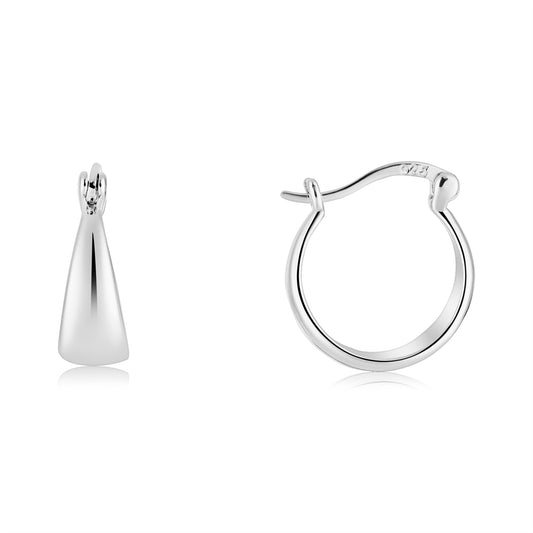 Argento Silver Creole Dome Hoop Earrings