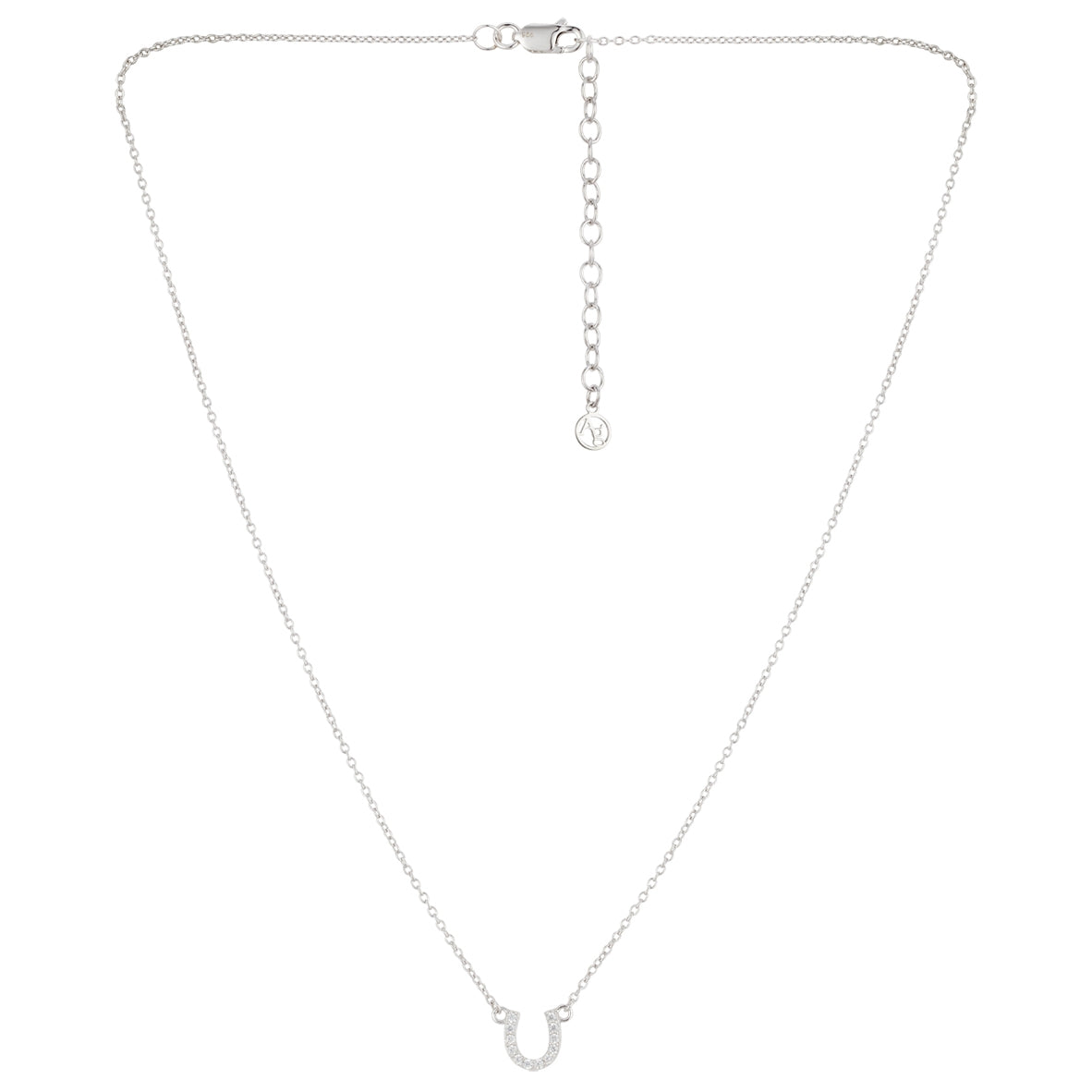 Argento Silver Pavé Horseshoe Necklace