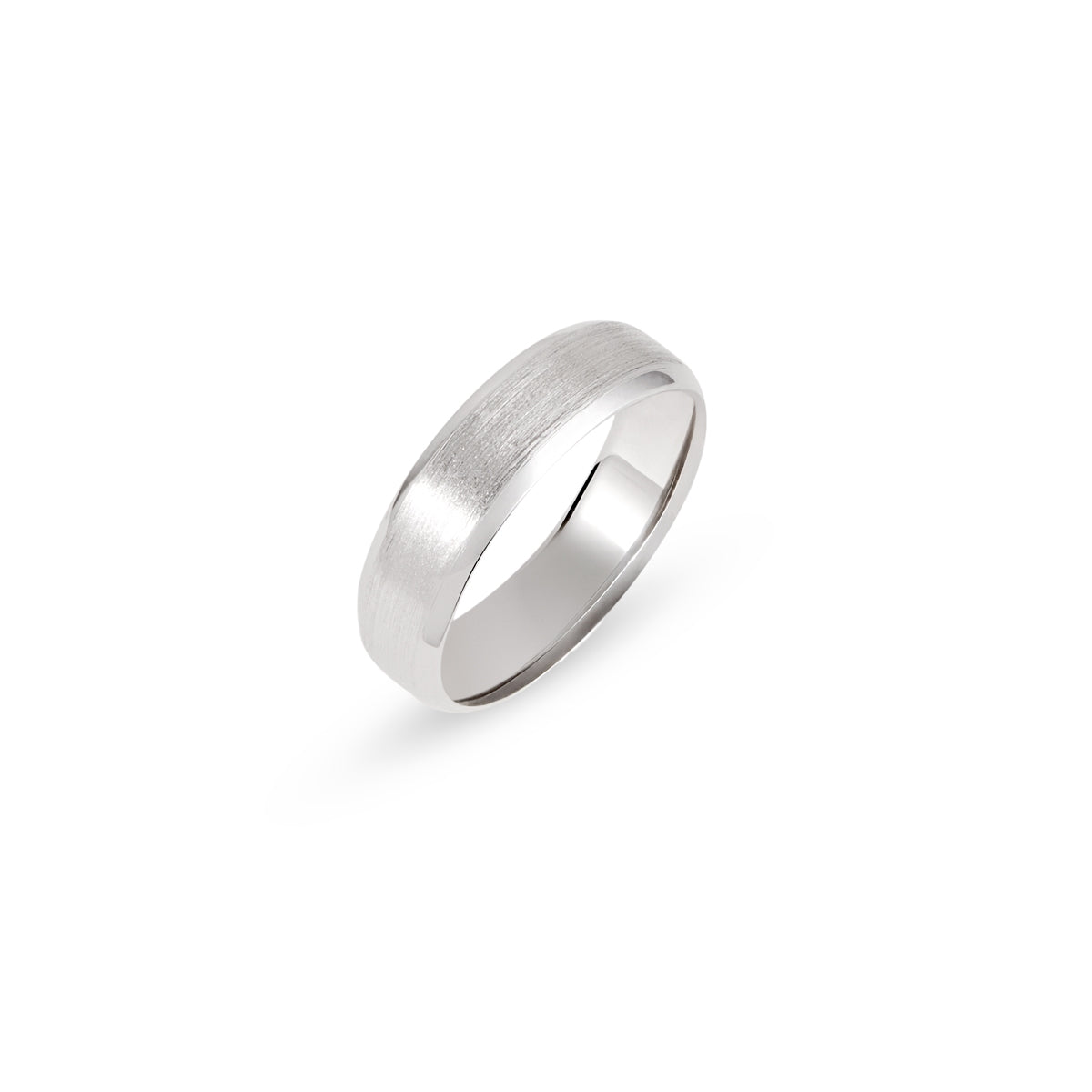 Argento Silver Unisex Brushed Band Ring