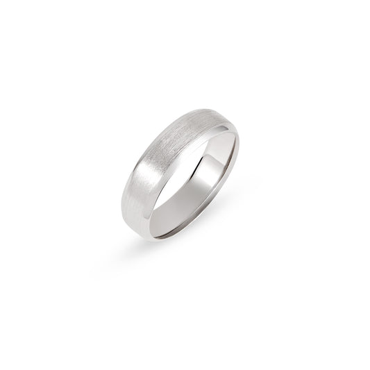 Argento Silver Unisex Brushed Band Ring