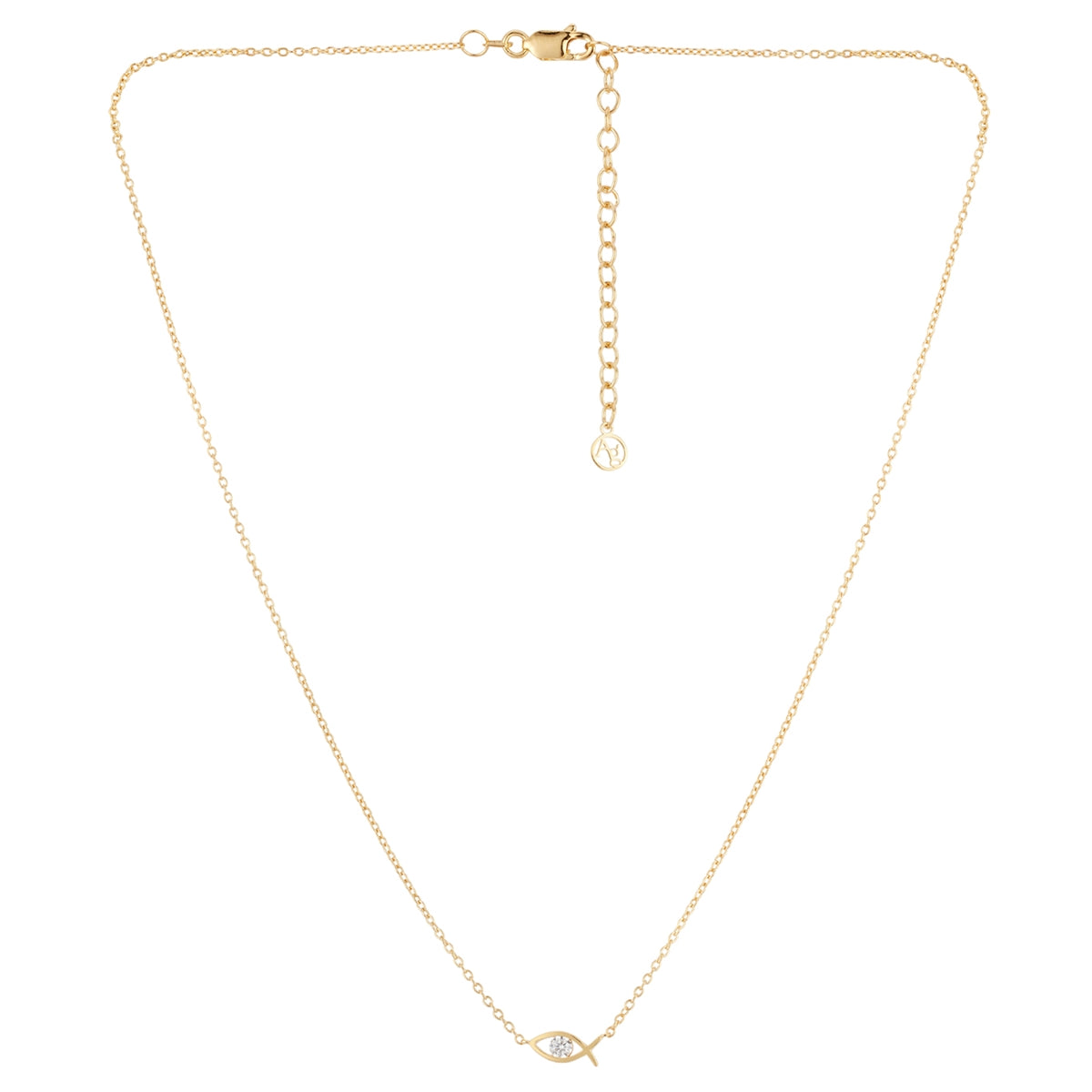 Argento Gold Ichthys Faith Fish Necklace