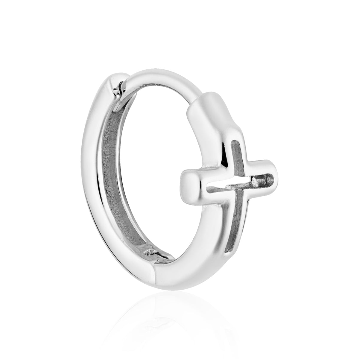 Argento Silver Mini Cross Hoop Earrings