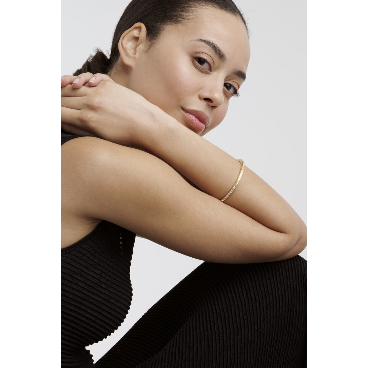 Ted Baker Gold Claudia Pavé Hinged Bangle