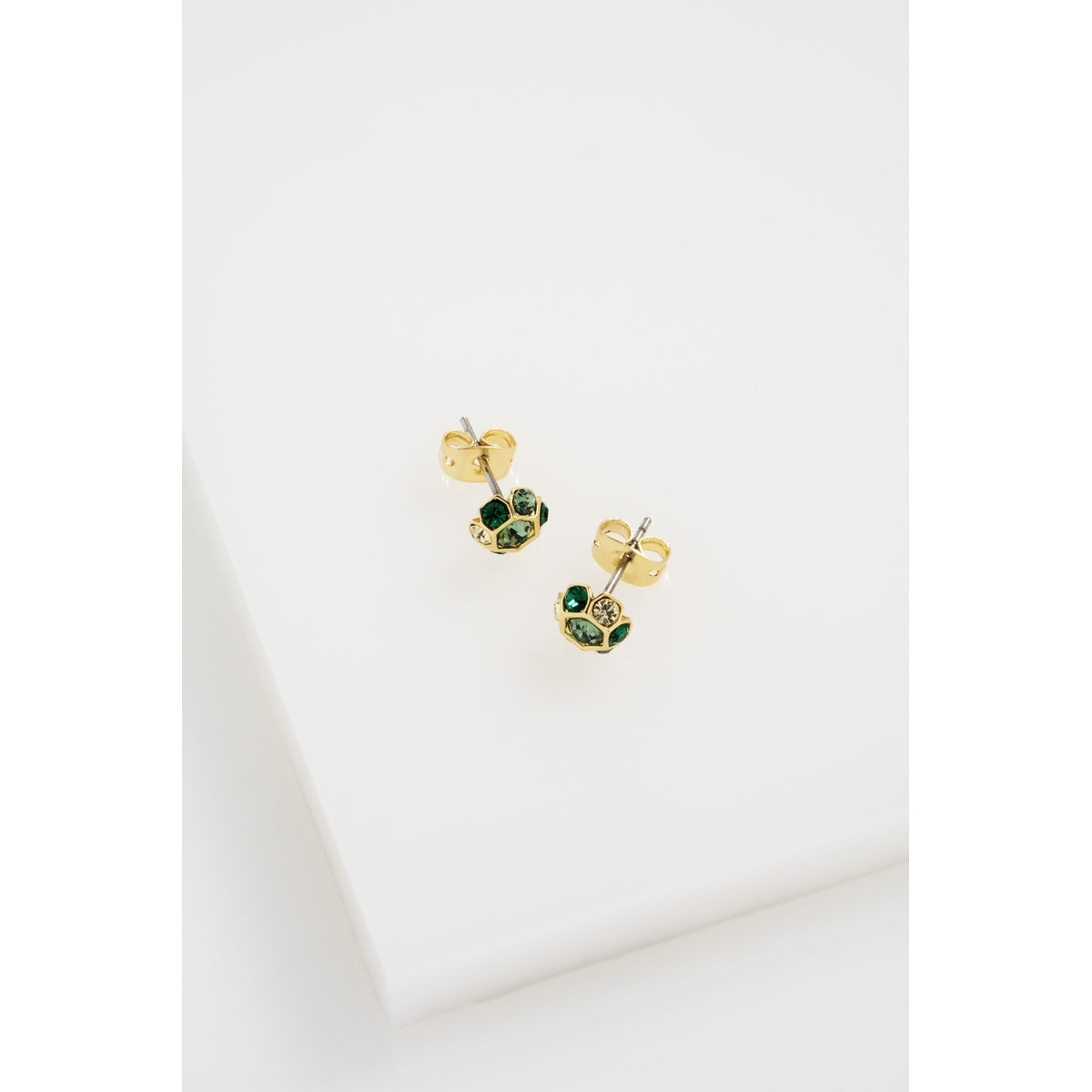 Ted Baker Gold Gemme Green Gem Cluster Studs