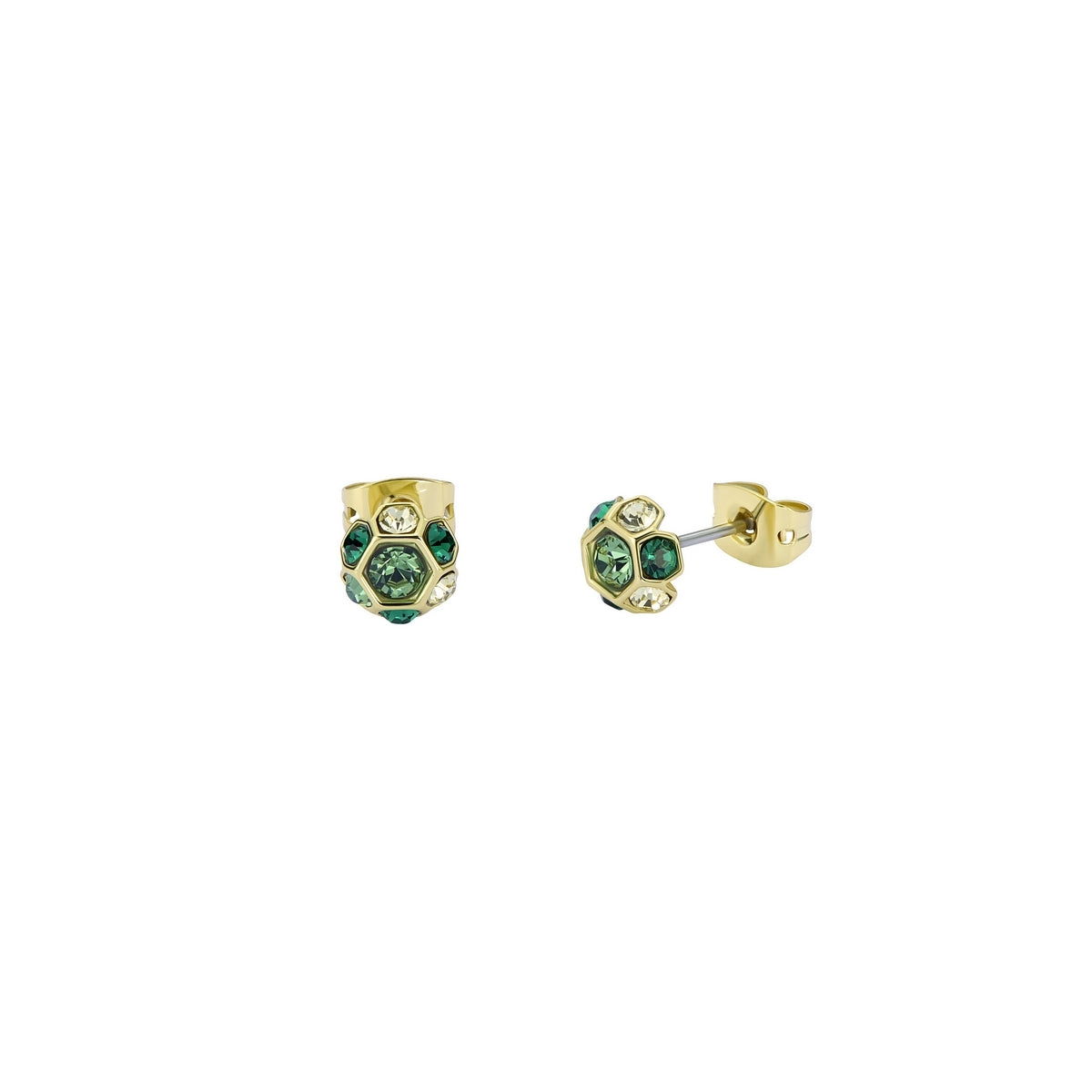 Ted Baker Gold Gemme Green Gem Cluster Studs