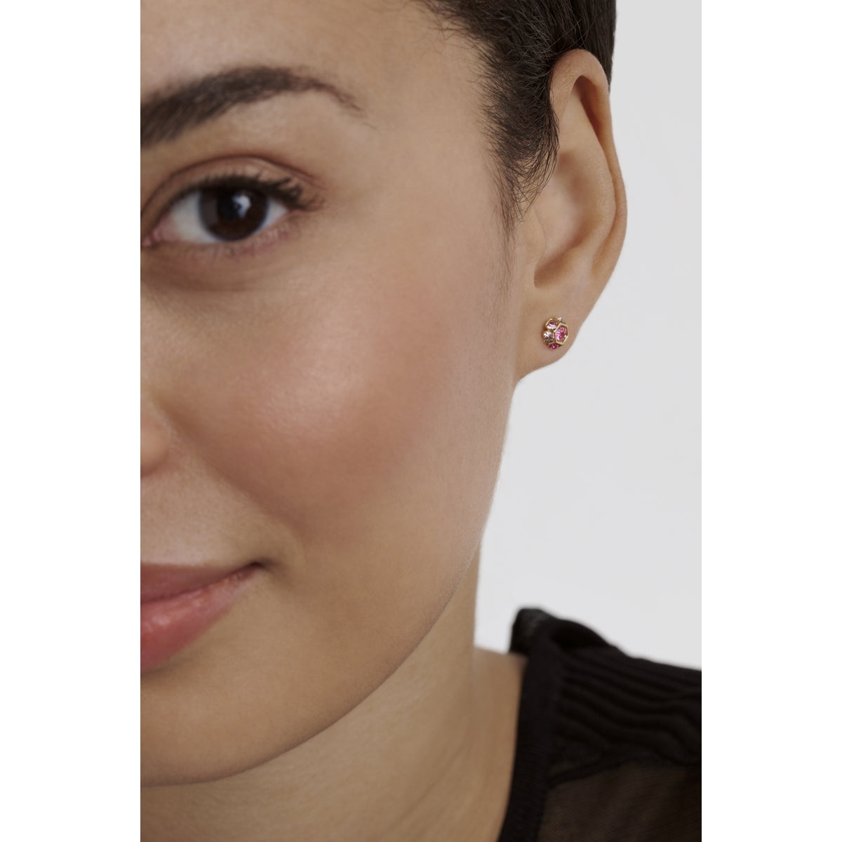 Ted Baker Gold Gemme Pink Gem Cluster Studs