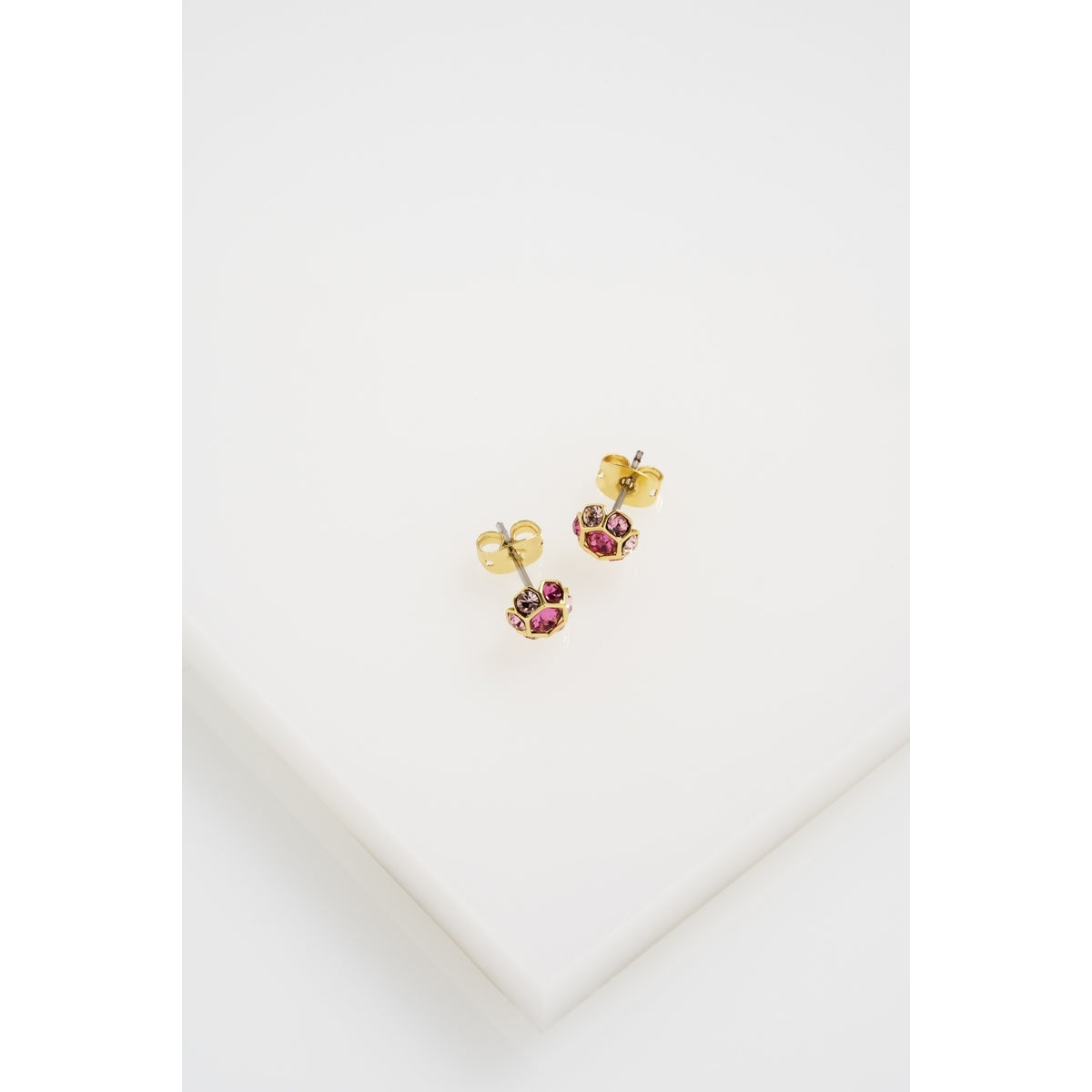 Ted Baker Gold Gemme Pink Gem Cluster Studs