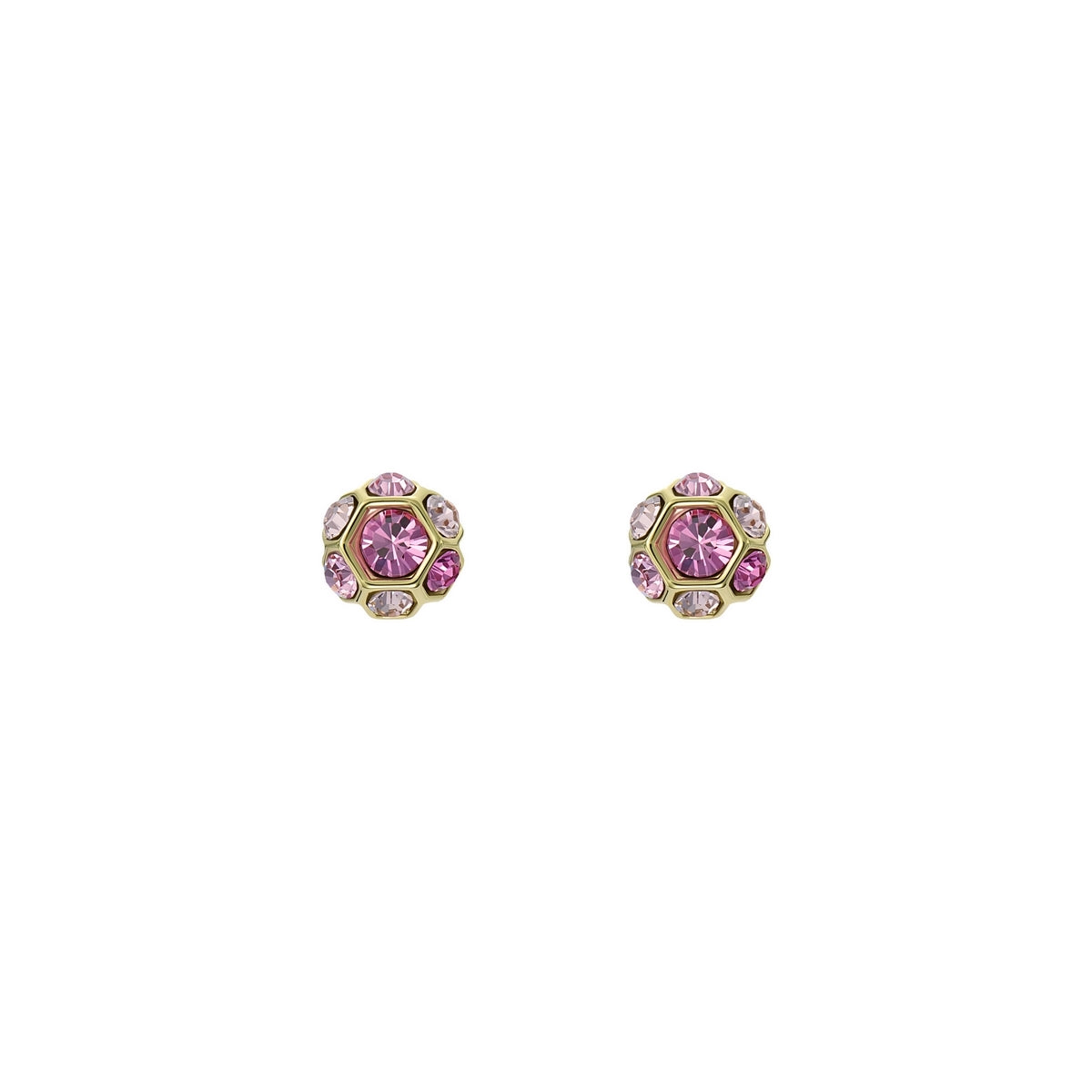 Ted Baker Gold Gemme Pink Gem Cluster Studs