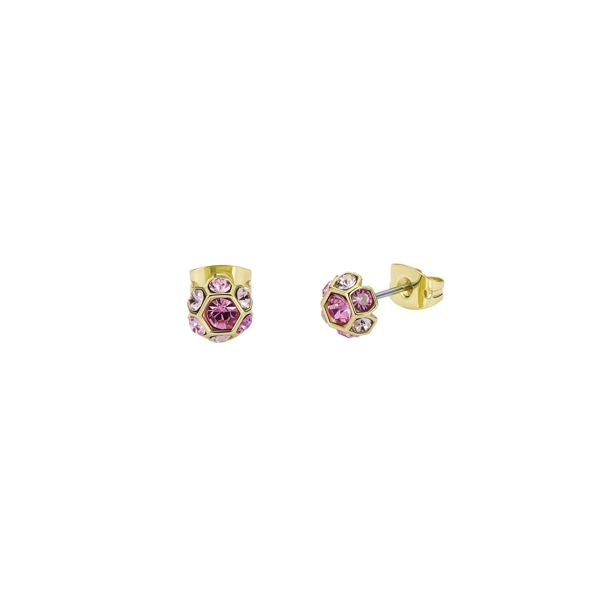 Ted Baker Gold Gemme Pink Gem Cluster Studs