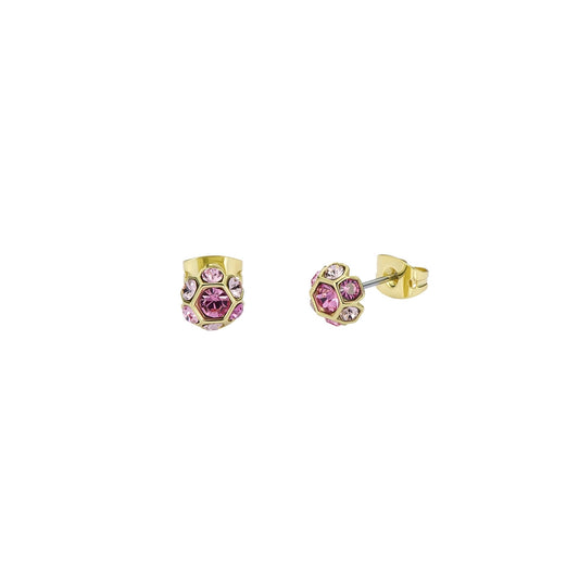 Ted Baker Gold Gemme Pink Gem Cluster Studs