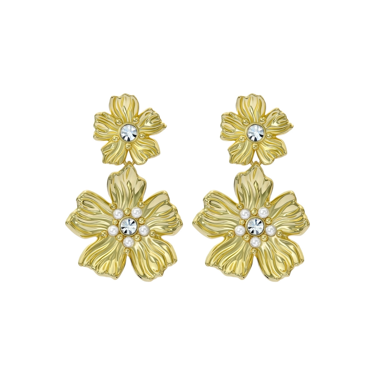 Ted Baker Gold Pettala Flower Statement Drop Earrings