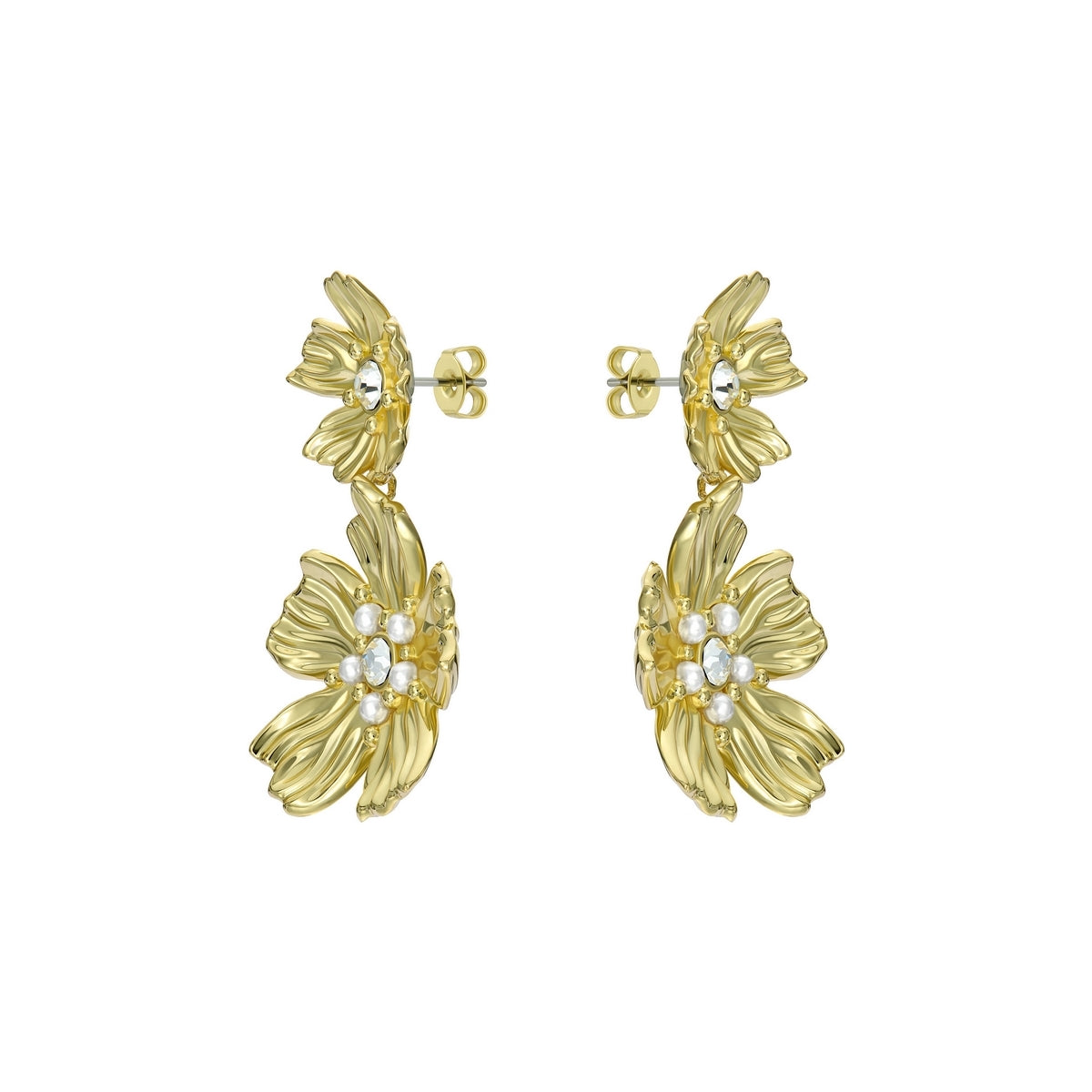 Ted Baker Gold Pettala Flower Statement Drop Earrings