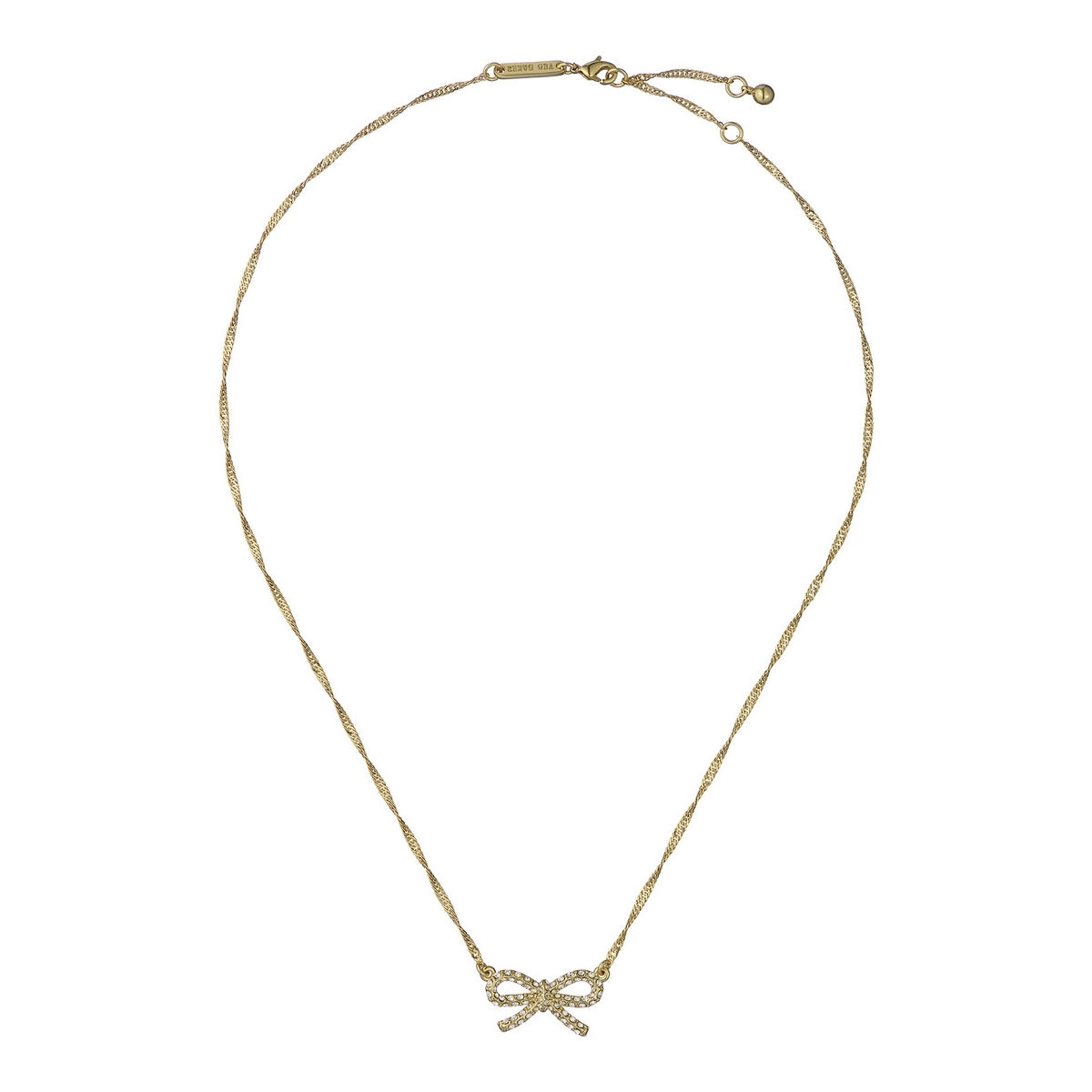 Ted Baker Gold Ribah Crystal Ribbon Bow Necklace