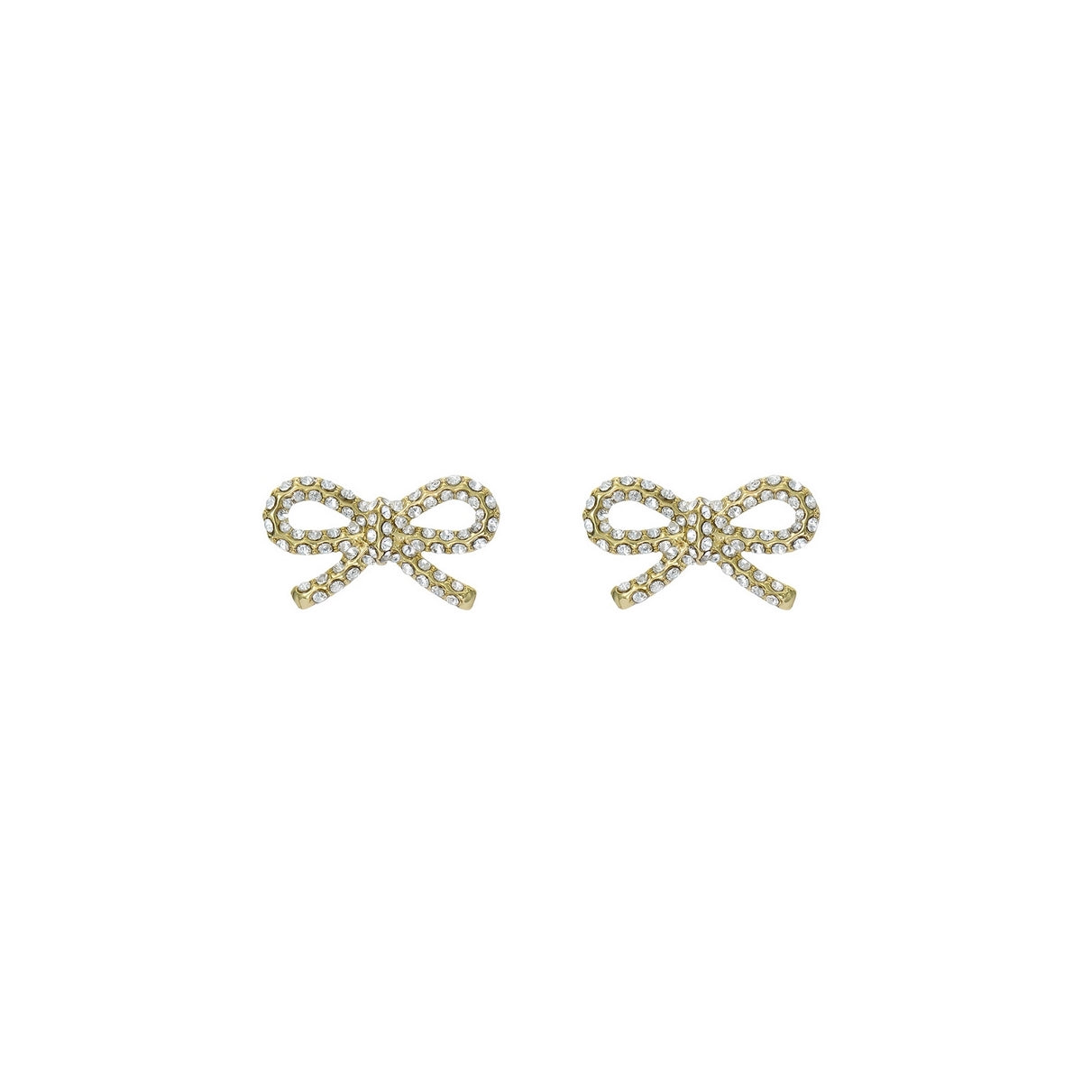 Ted Baker Gold Ribecca Crystal Ribbon Bow Studs