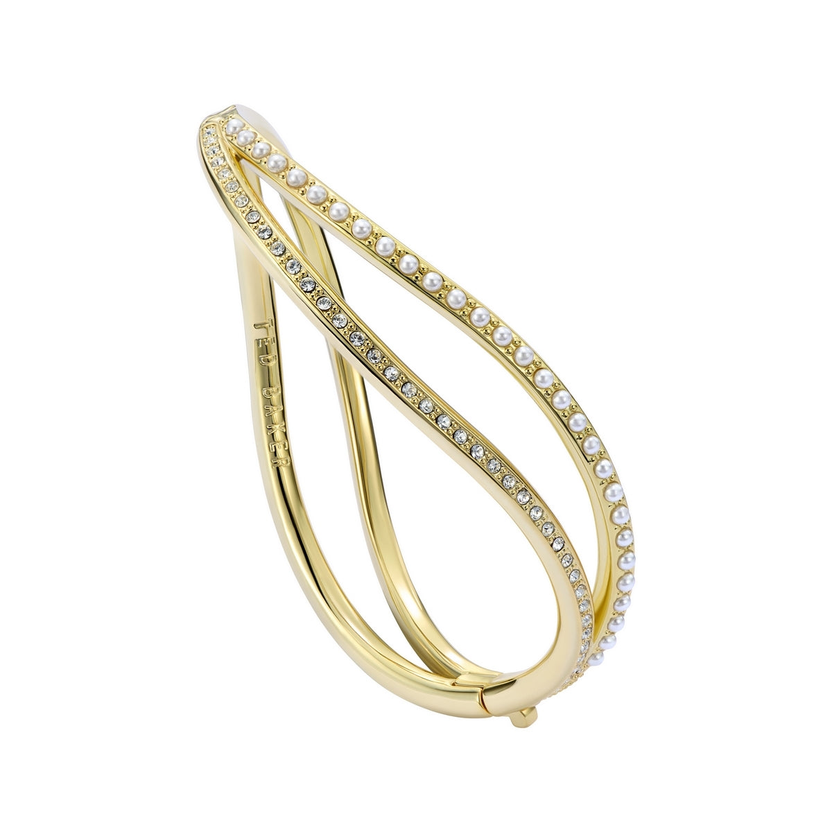 Ted Baker Gold Wavie Crystal Wave Hinged Bangle