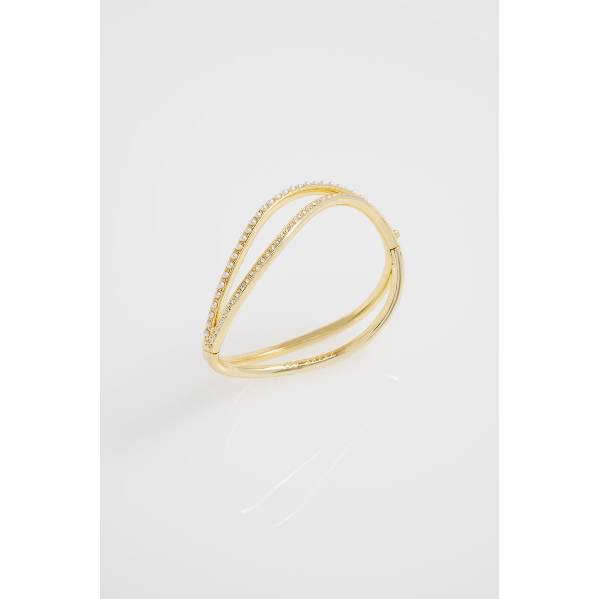 Ted Baker Gold Wavie Crystal Wave Hinged Bangle