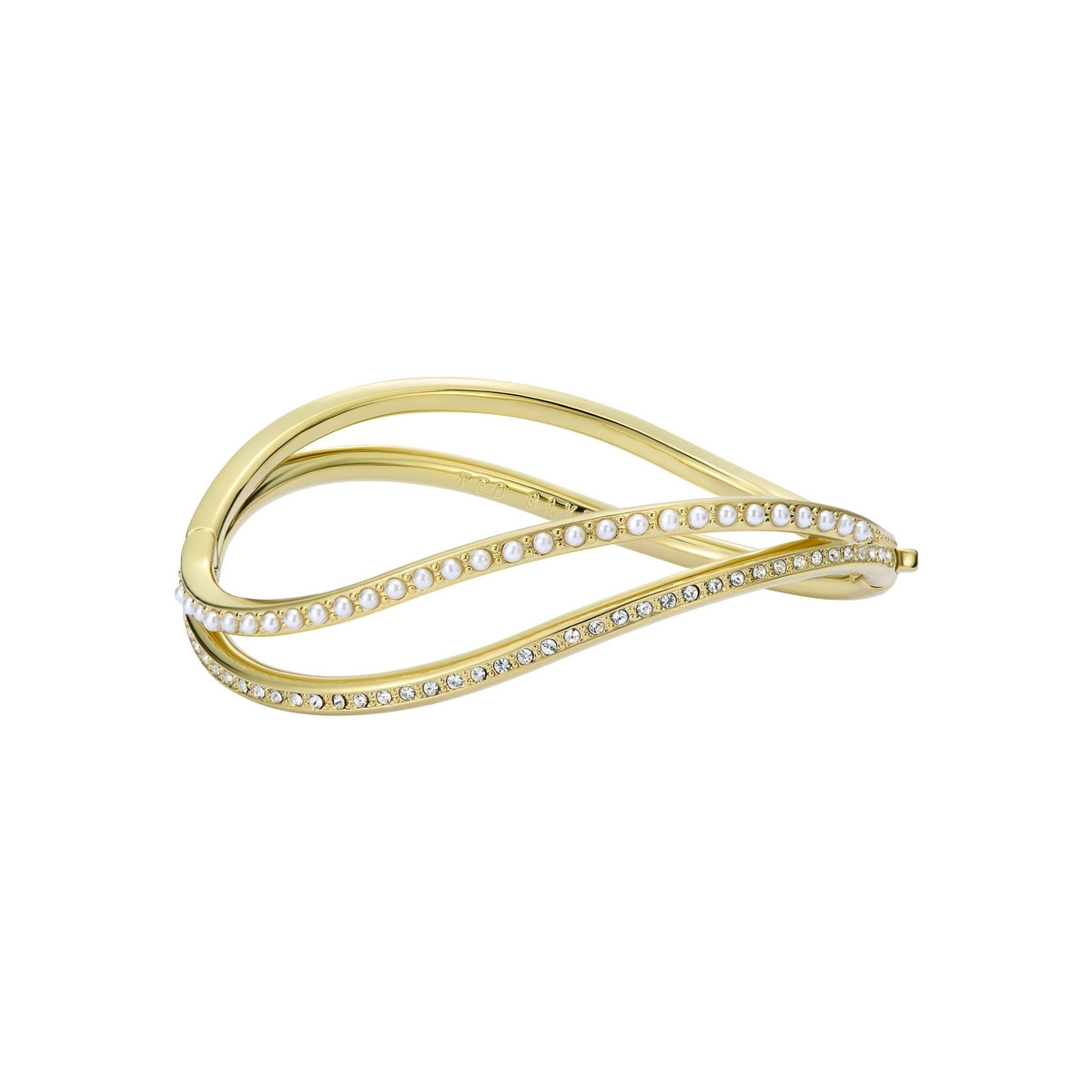Ted Baker Gold Wavie Crystal Wave Hinged Bangle