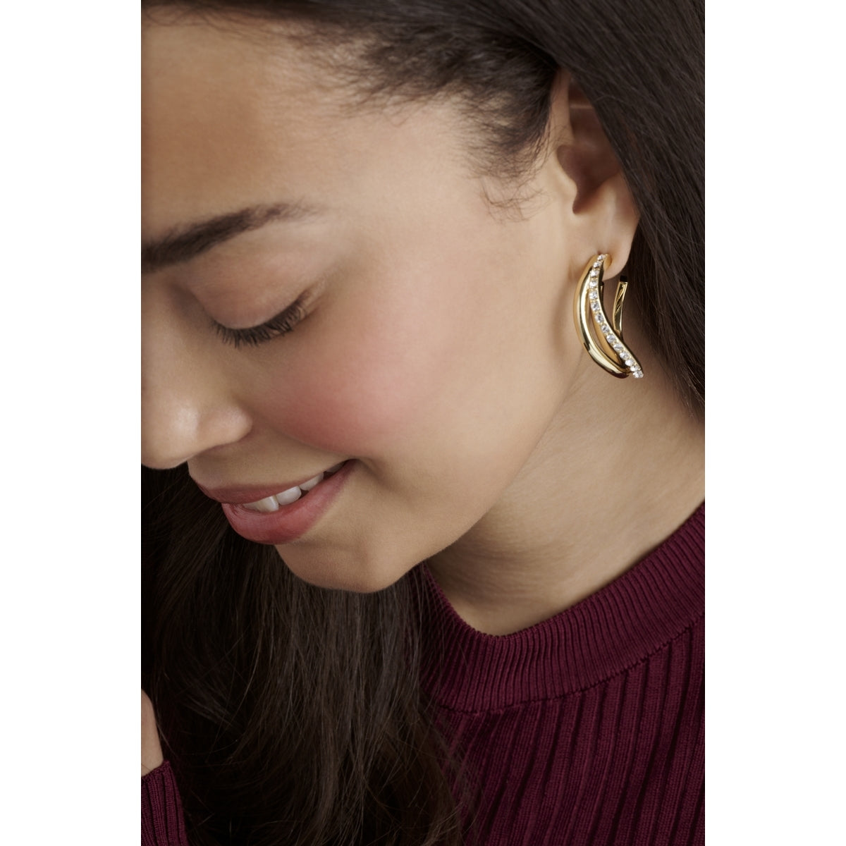 Ted Baker Gold Wayva Crystal Wave Hoops