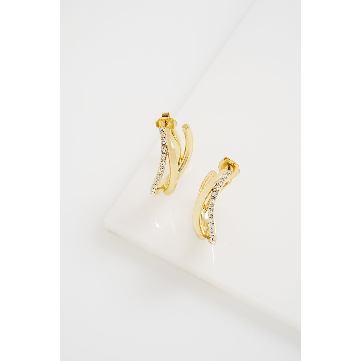Ted Baker Gold Wayva Crystal Wave Hoops