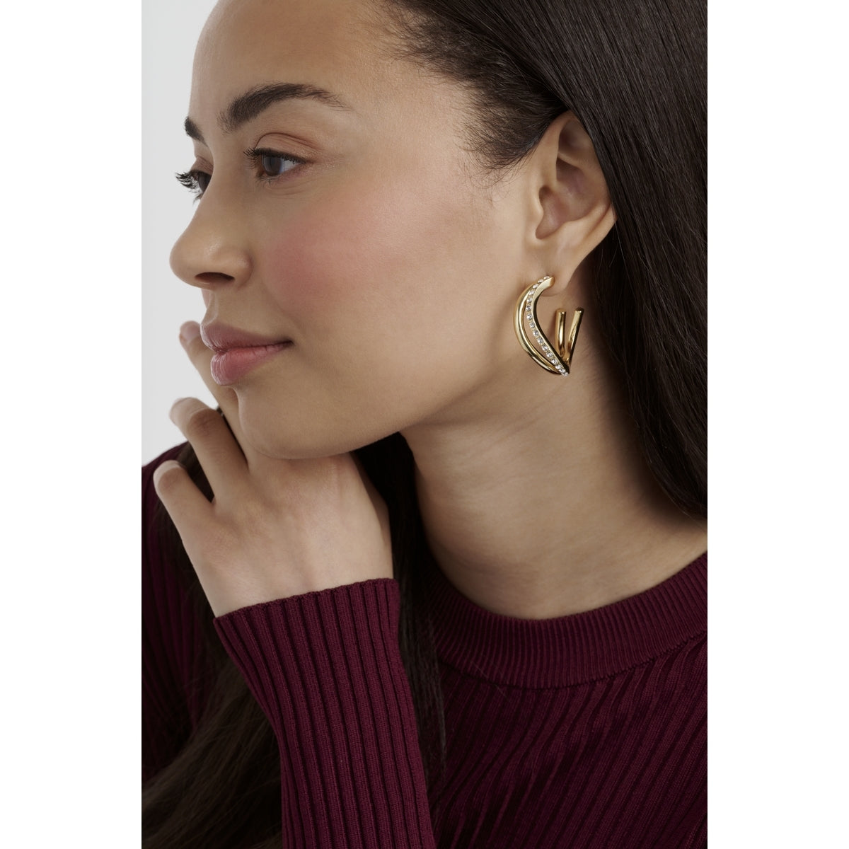 Ted Baker Gold Wayva Crystal Wave Hoops