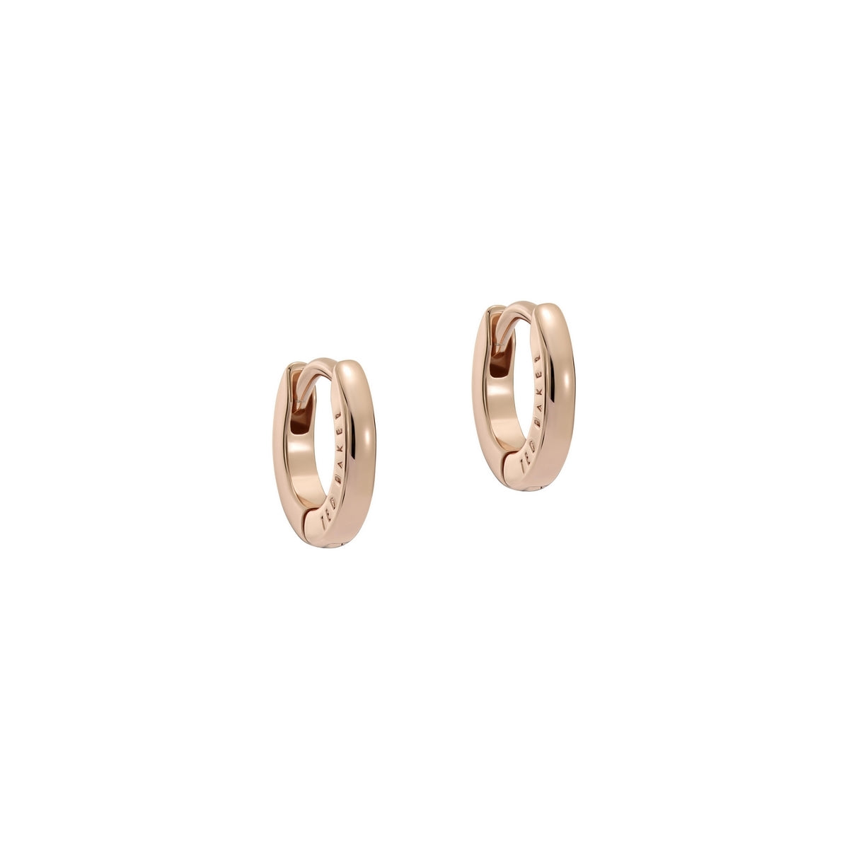 Ted Baker Rose Gold Crisete Logo Hoops 10mm
