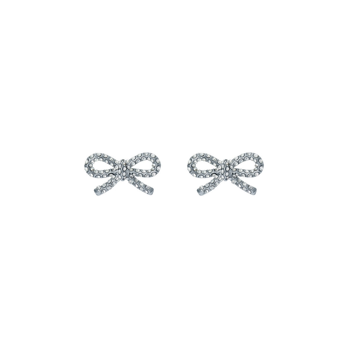 Ted Baker Silver Ribecca Crystal Ribbon Bow Studs