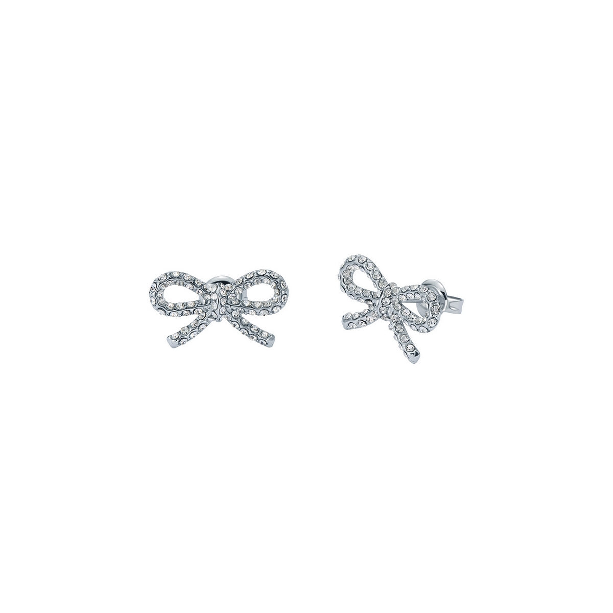 Ted Baker Silver Ribecca Crystal Ribbon Bow Studs