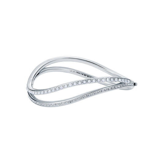 Ted Baker Silver Wavie Crystal Wave Hinged Bangle