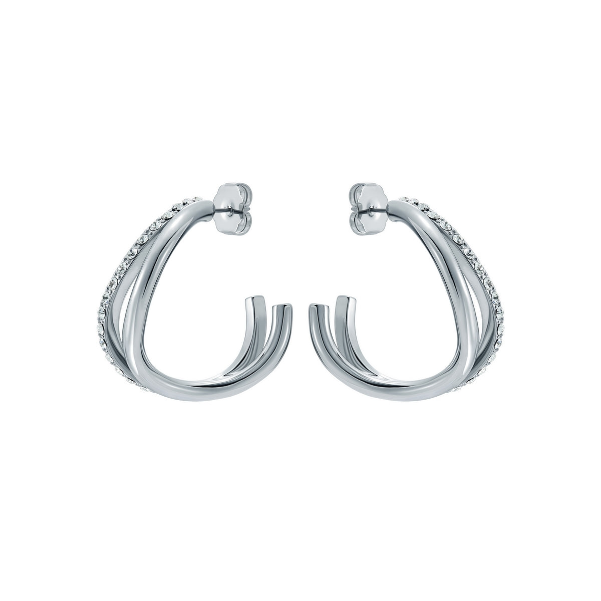 Ted Baker Silver Wayva Crystal Wave Hoops