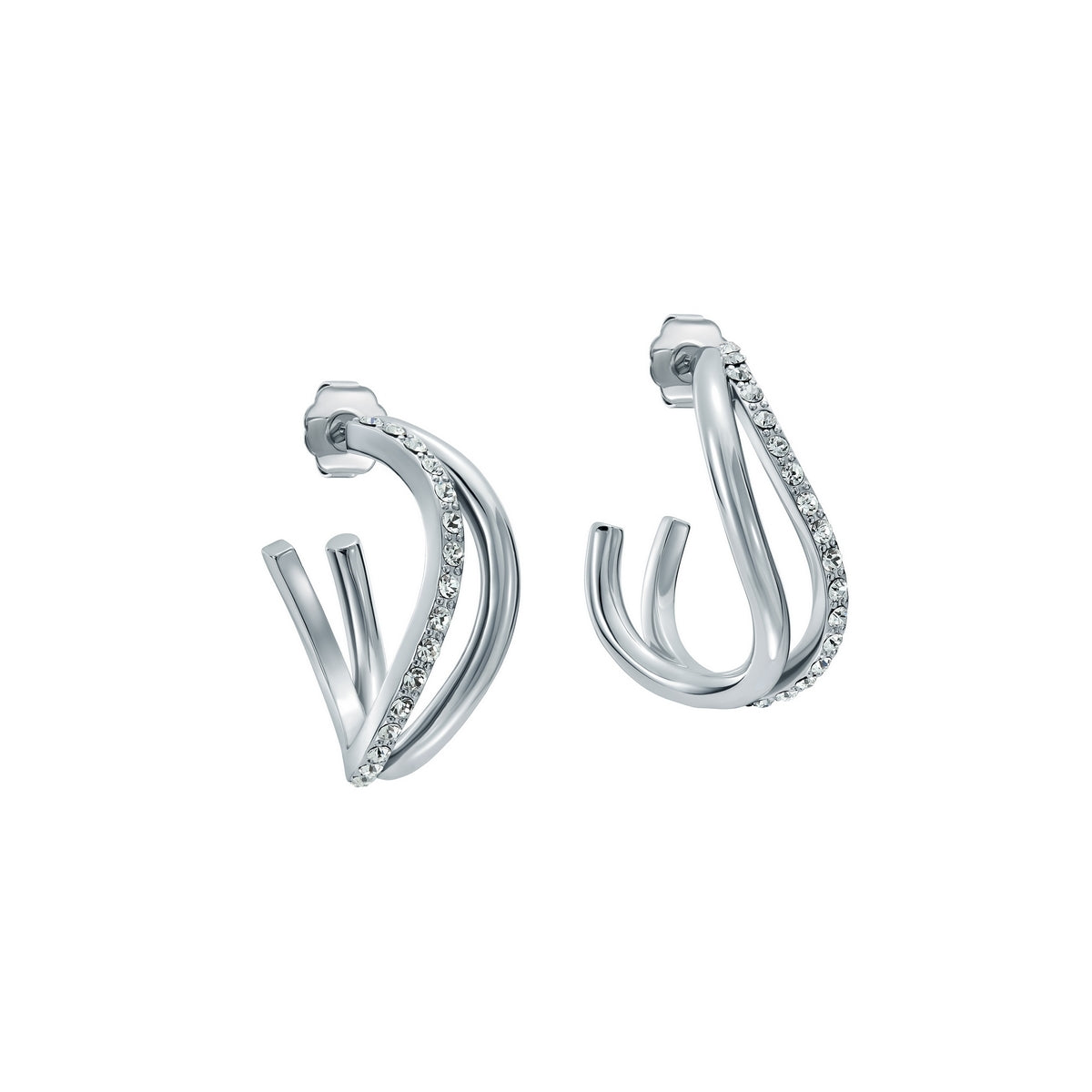 Ted Baker Silver Wayva Crystal Wave Hoops