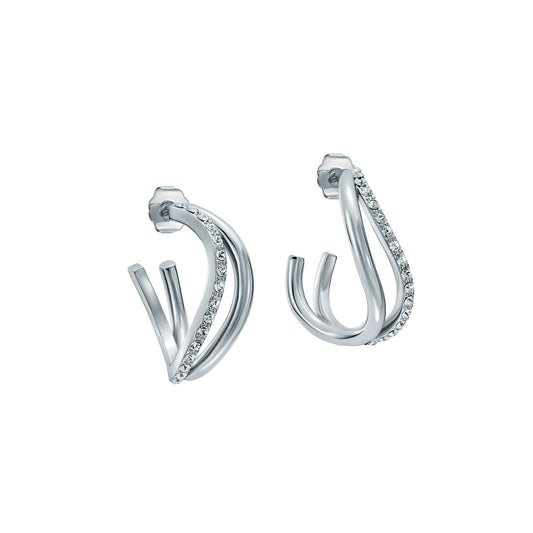Ted Baker Silver Wayva Crystal Wave Hoops