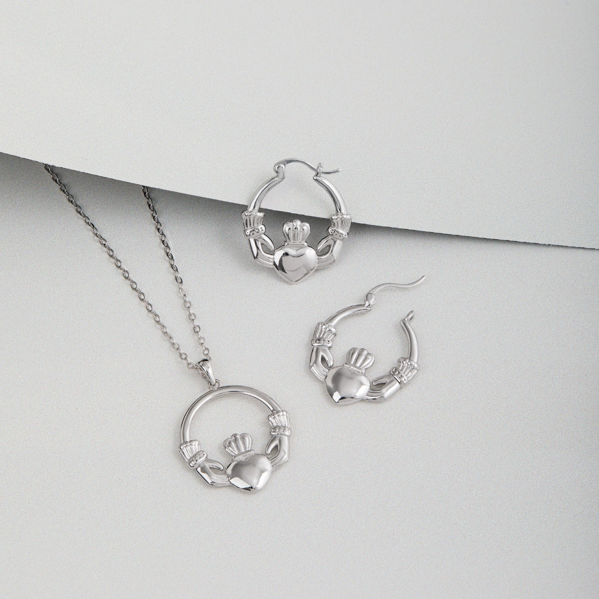 Argento Silver Puffy Claddagh Gift Set