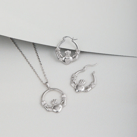 Argento Silver Puffy Claddagh Gift Set