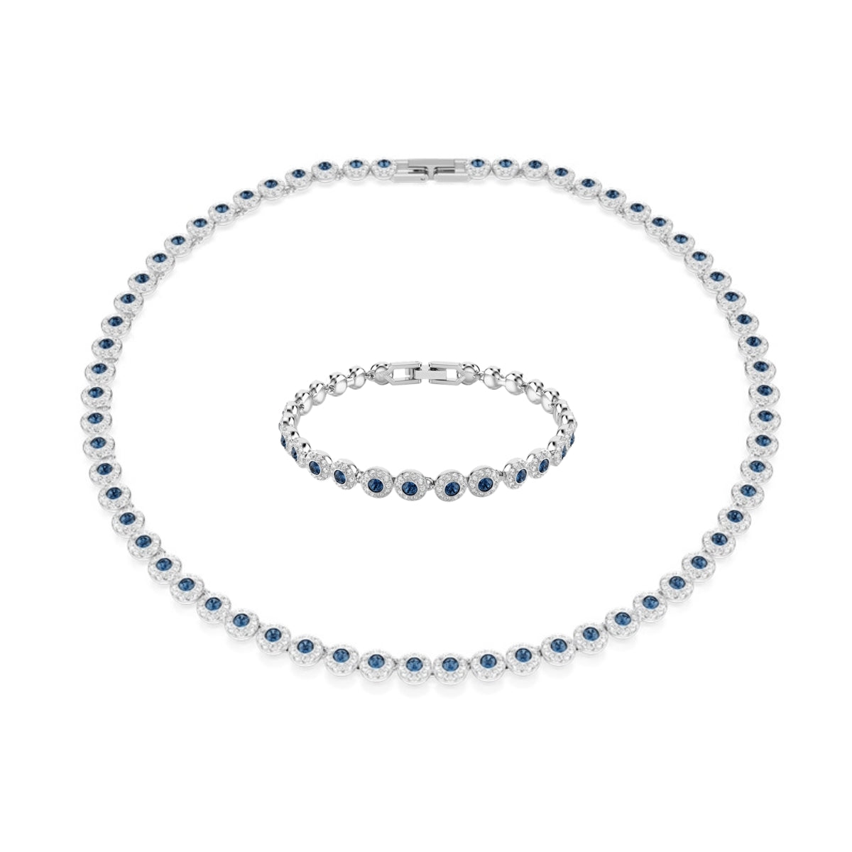 Una Angelic Blue Round Cut Tennis Gift Set