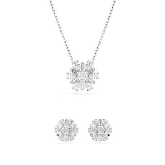 Swarovski Idyllia Rhodium Plated Mixed Cuts Snowflake Gift Set