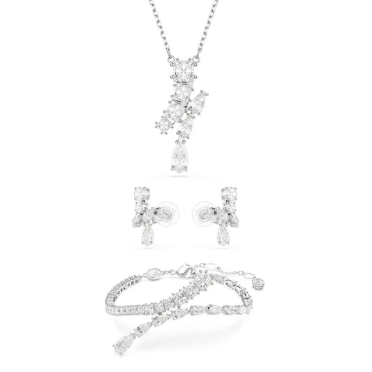 Silver Matrix Rhodium Plated Mixed Cuts Gift Set