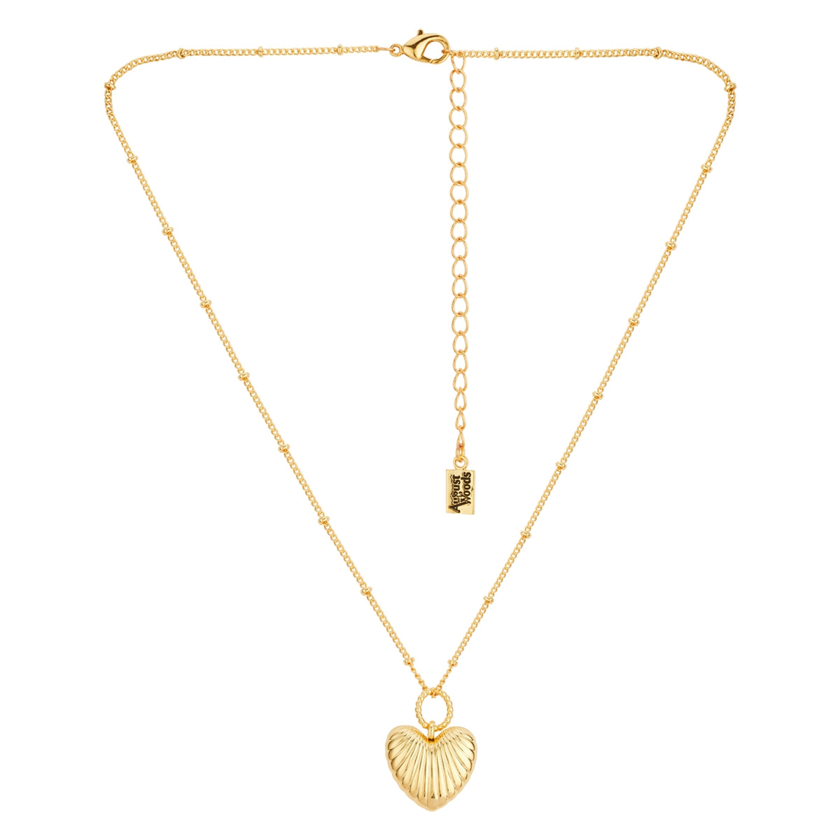 August Woods Gold Vintage Heart Necklace