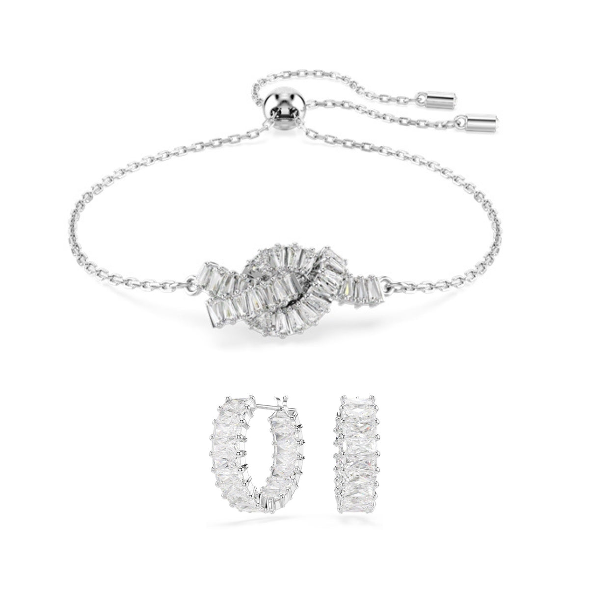 Swarovski Silver Matrix White Baguette Gift Set